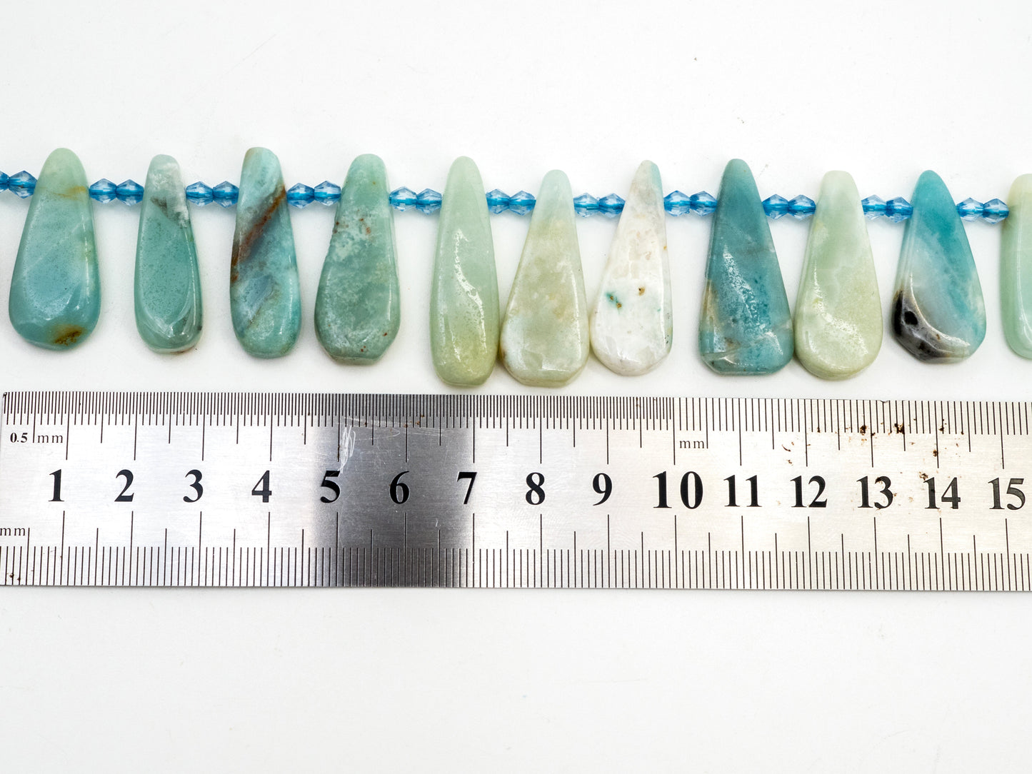 High Quality Natural Amazonite Teardrop beads, 23-36mm, Long Teardrop Blue Gemstone Beads, 15.5inch strand, SKU#U142
