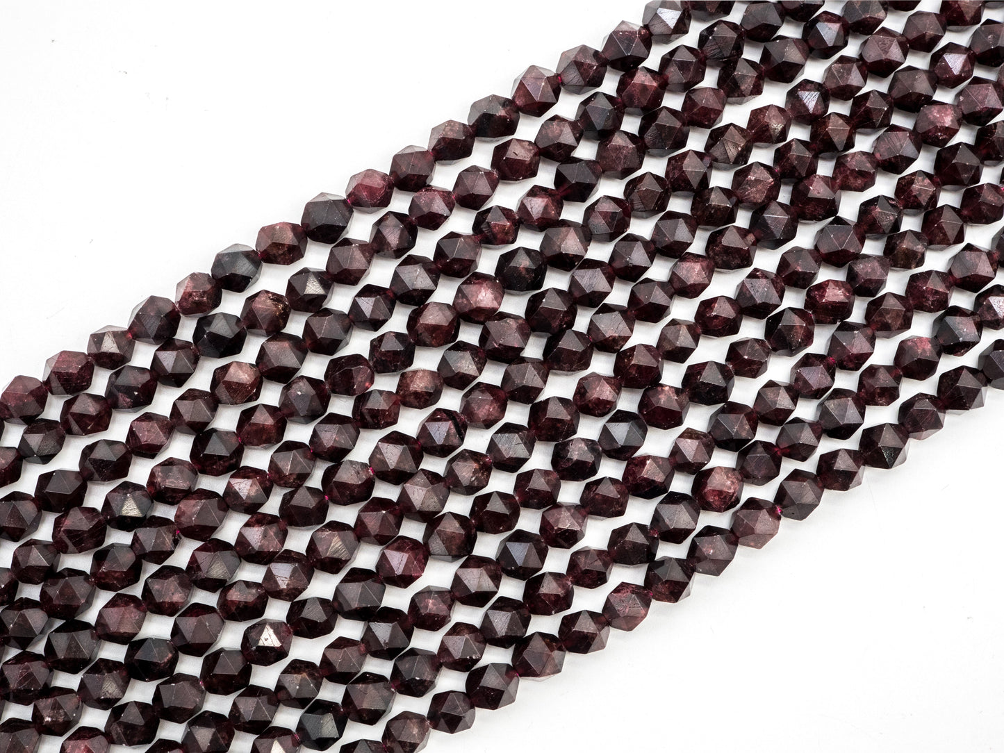 Diamond Cut Quality Natural Red Garnet beads, 6mm/8mm/10mm/12mm, Diamond Cut Faceted Round Gemstone Beads, 15.5inch strand, SKU#U130C