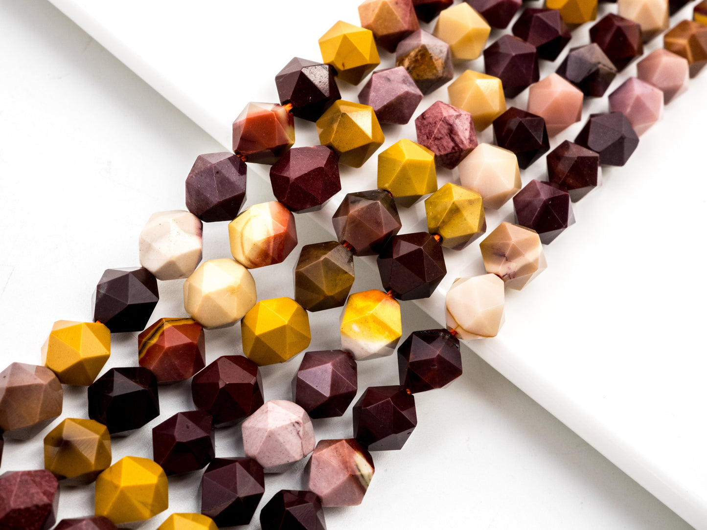 Unique Diamond Cut Quality Natural Mookaite beads, Sku#U134