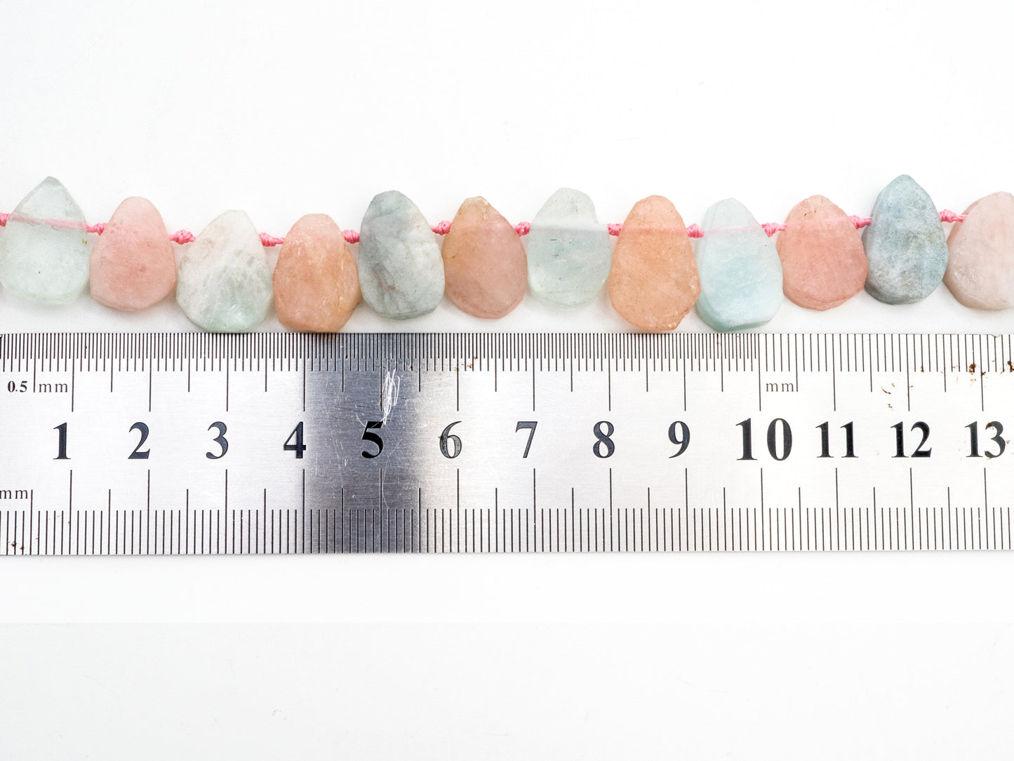 Natural Mixed Color Morganite beads, 14-18mm, Teardrop Light Pink Blue Gemstone Beads, 15.5 inches strand, SKU#U159