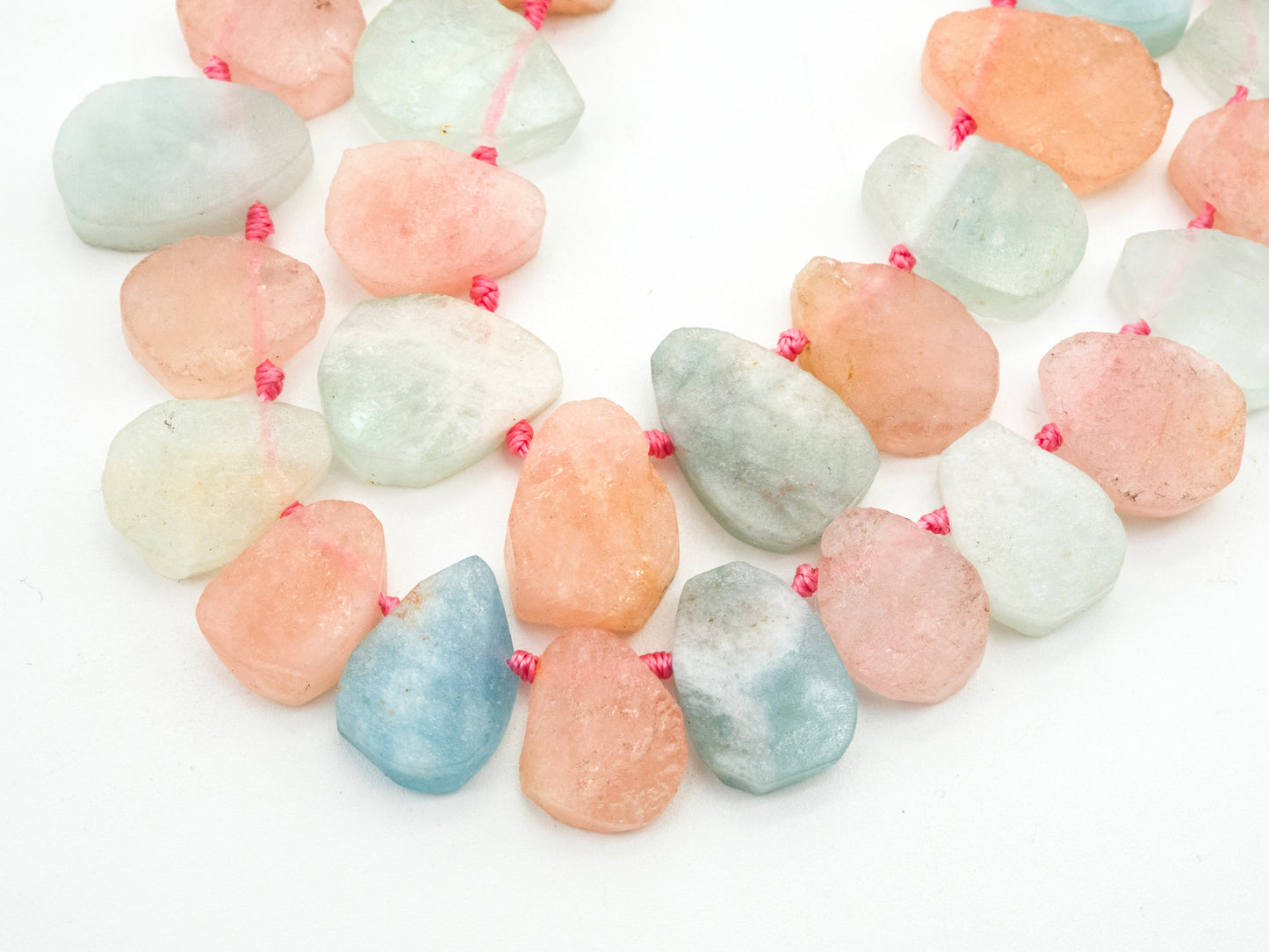 Natural Mixed Color Morganite beads, 14-18mm, Teardrop Light Pink Blue Gemstone Beads, 15.5 inches strand, SKU#U159