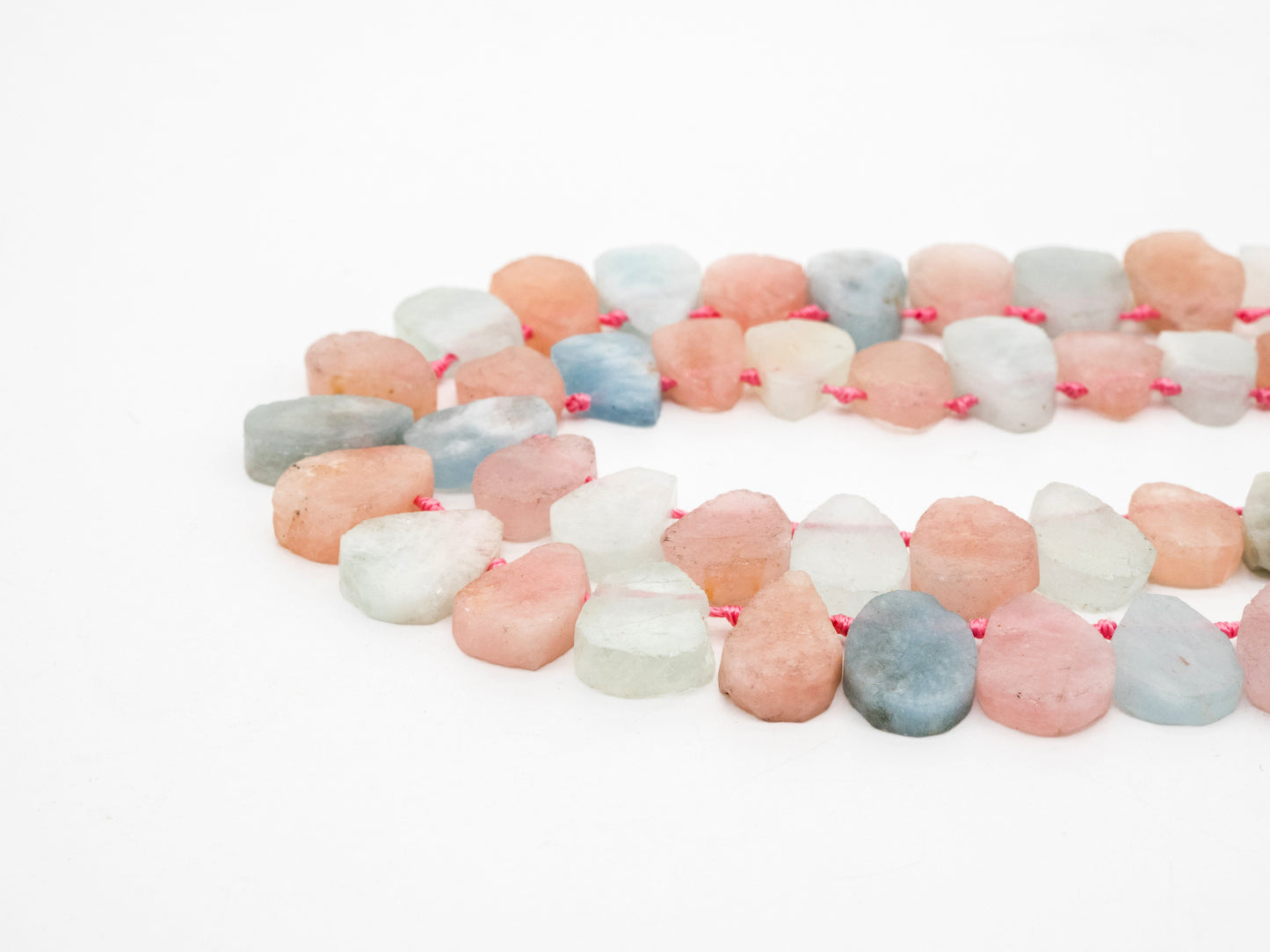 Natural Mixed Color Morganite beads, 14-18mm, Teardrop Light Pink Blue Gemstone Beads, 15.5 inches strand, SKU#U159