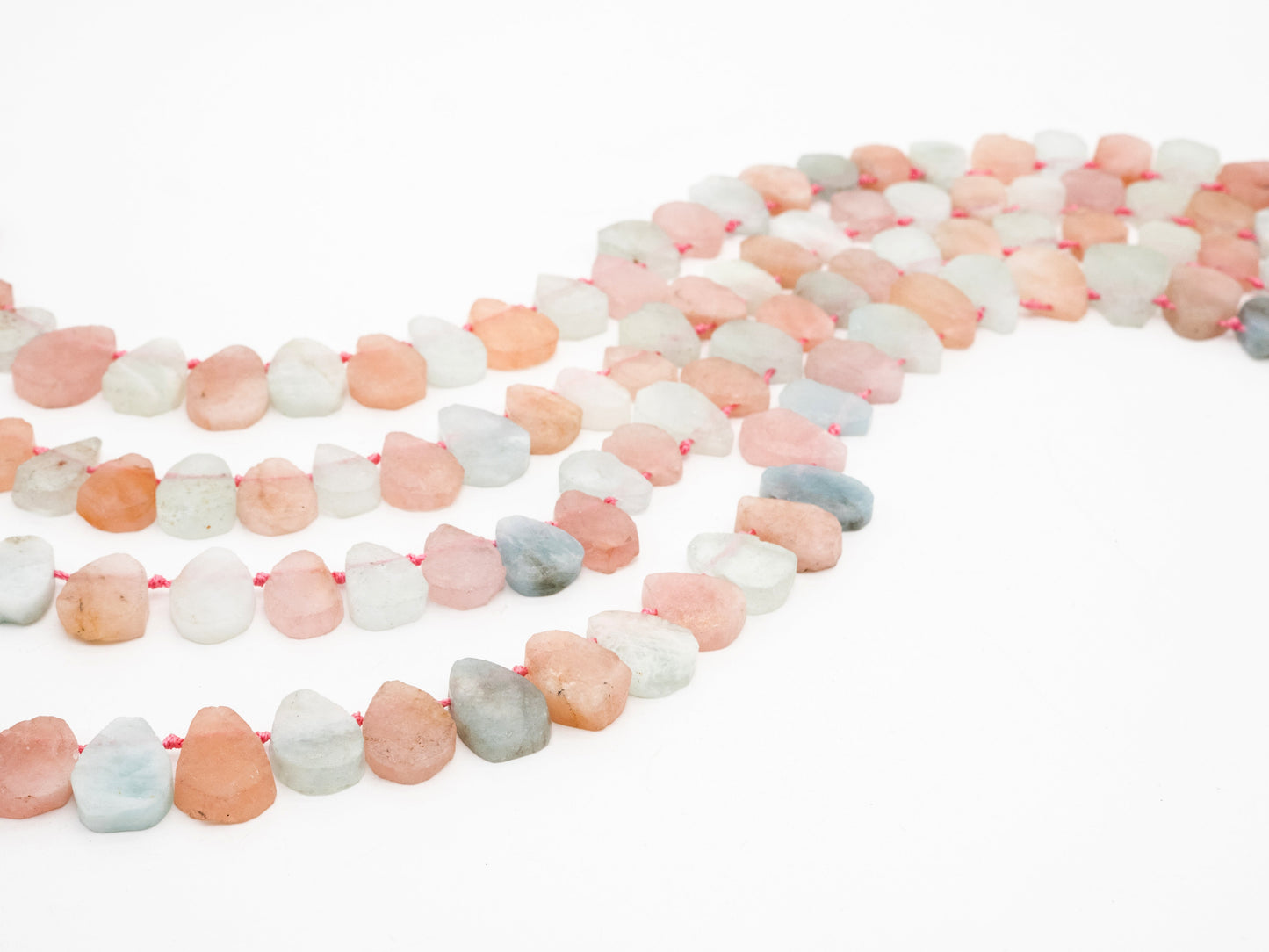 Natural Mixed Color Morganite beads, 14-18mm, Teardrop Light Pink Blue Gemstone Beads, 15.5 inches strand, SKU#U159
