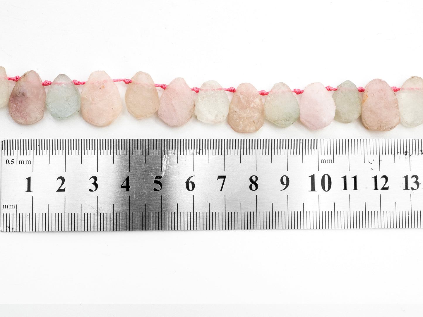 Quality Natural Morganite beads,11-15mmm Teardrop Light Pink Blue Gemstone Beads, 15.5inch strand, SKU#U160