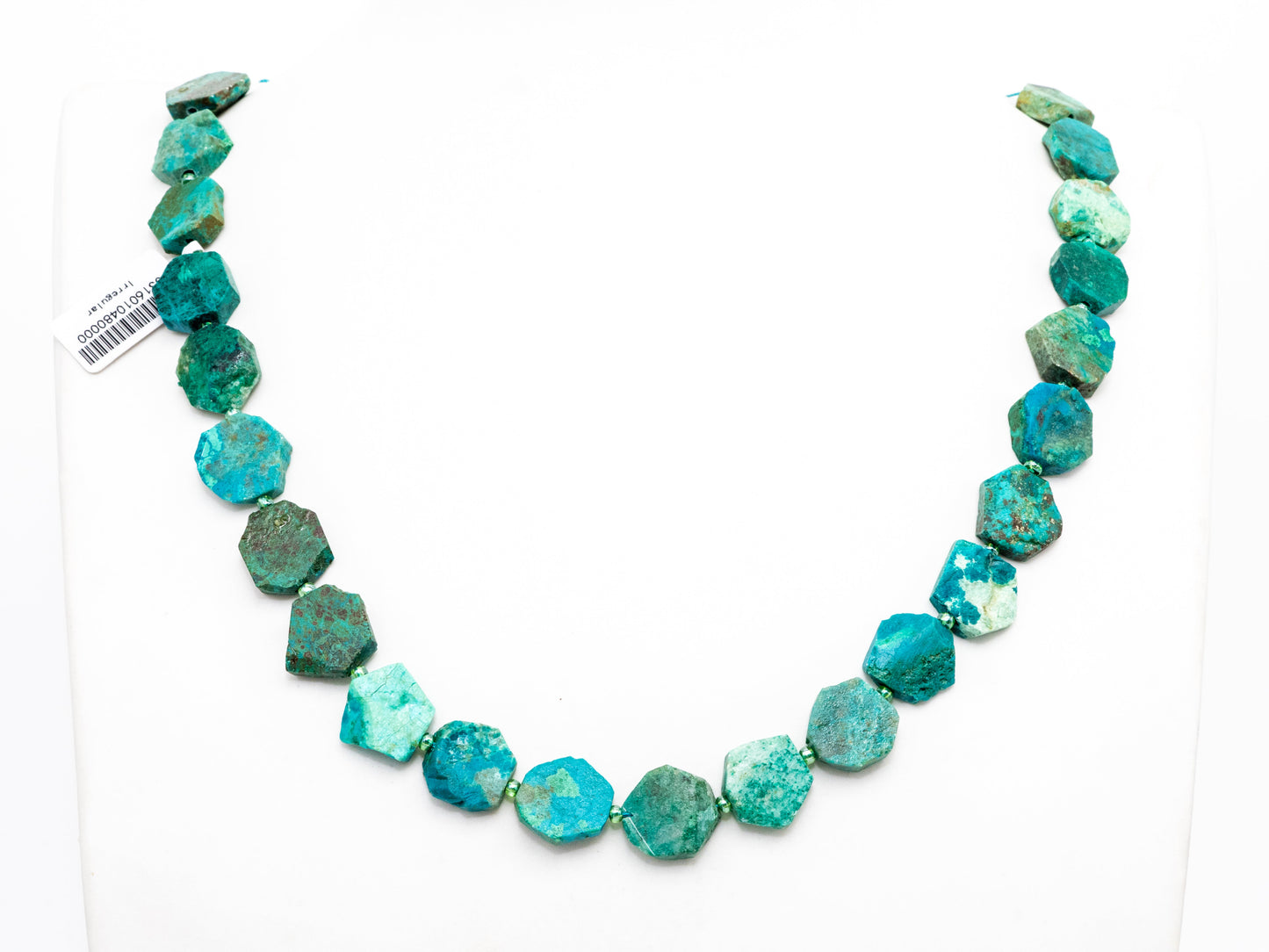 High Quality Natural Chrysocolla Gemstone beads, 15mm, Polygon Green Gemstone Beads, 15.5" strand, SKU#U172