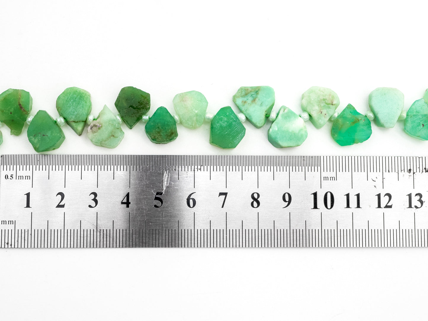 Quality Natural Chrysoprase beads, 9-13mm, Irregular Teardrop shape Top drill Chrysoprase Green Gemstone Beads, 15.5" strand, SKU#U153