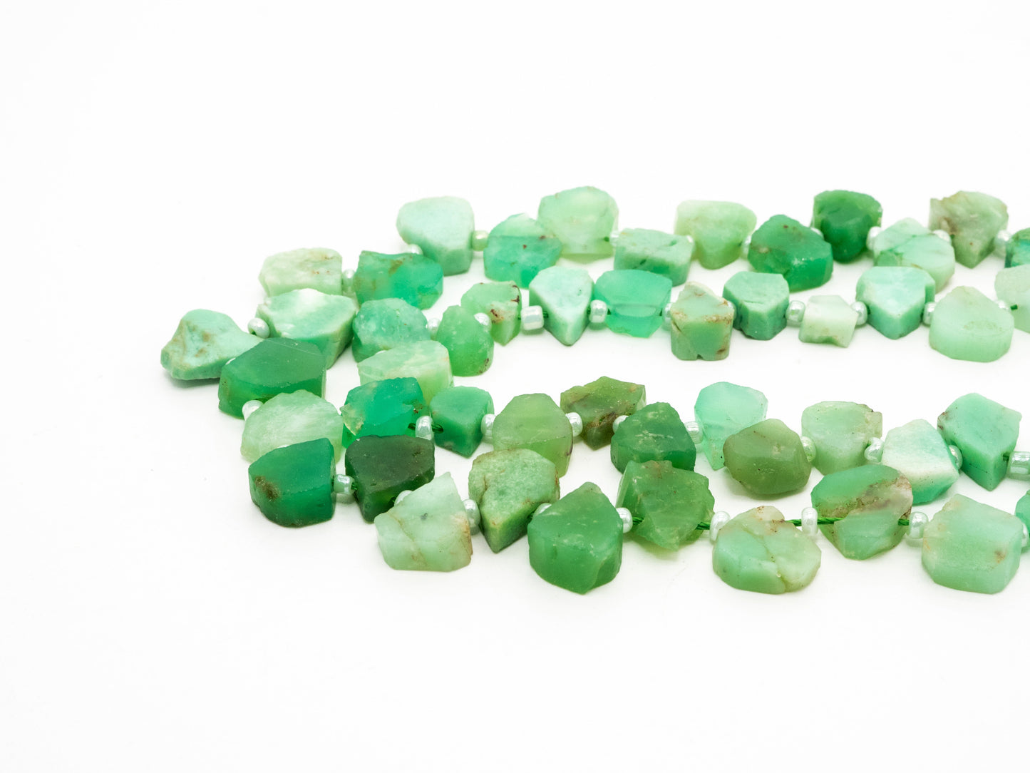 Quality Natural Chrysoprase beads, 9-13mm, Irregular Teardrop shape Top drill Chrysoprase Green Gemstone Beads, 15.5" strand, SKU#U153
