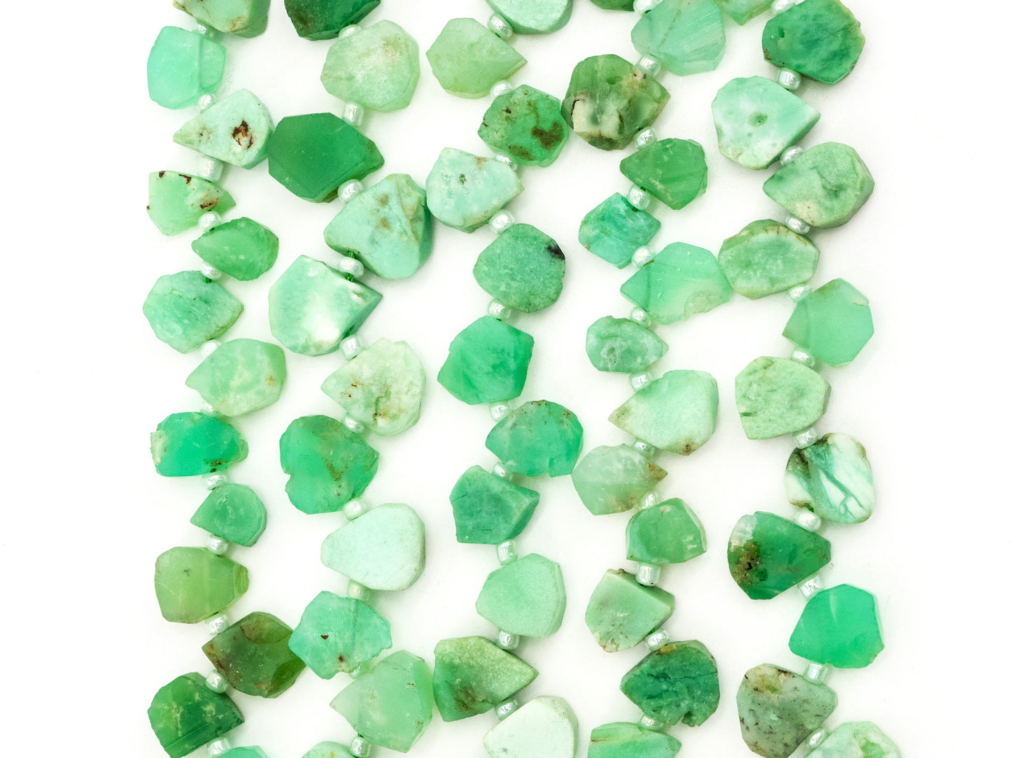 Quality Natural Chrysoprase beads, 9-13mm, Irregular Teardrop shape Top drill Chrysoprase Green Gemstone Beads, 15.5" strand, SKU#U153