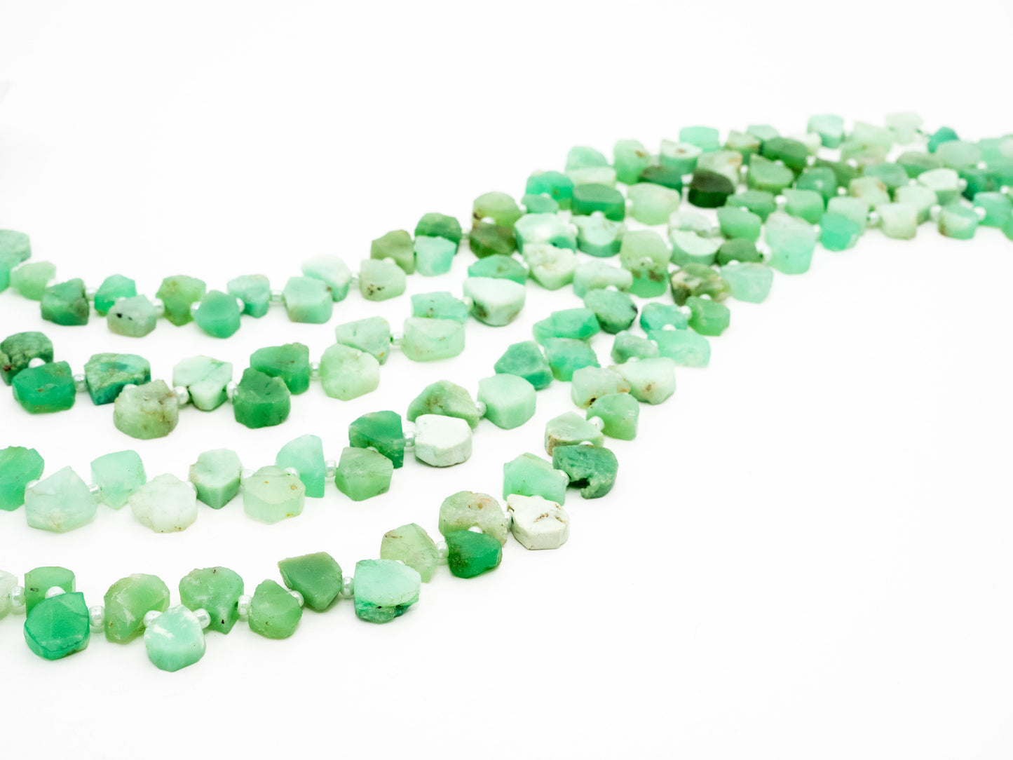 Quality Natural Chrysoprase beads, 9-13mm, Irregular Teardrop shape Top drill Chrysoprase Green Gemstone Beads, 15.5" strand, SKU#U153
