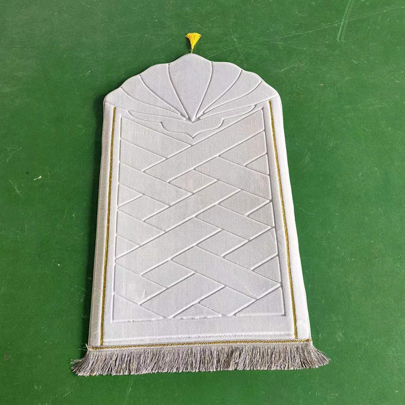 Shell shaped solid color carpet irregular flannel sponge thickened short flannel embossed portable floor mat