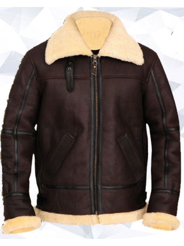 B3 Bomber Aviator Shearling Leather Jacket