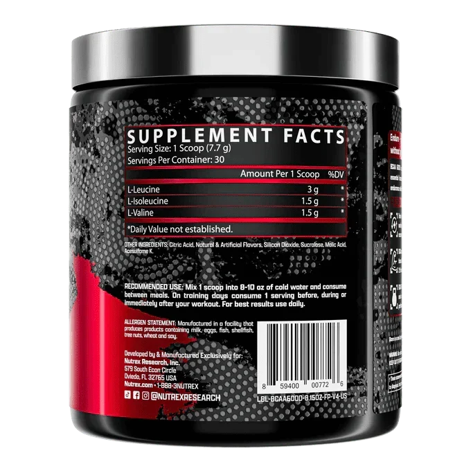Nutrex BCAA 6000 Recovery, 30 Servings
