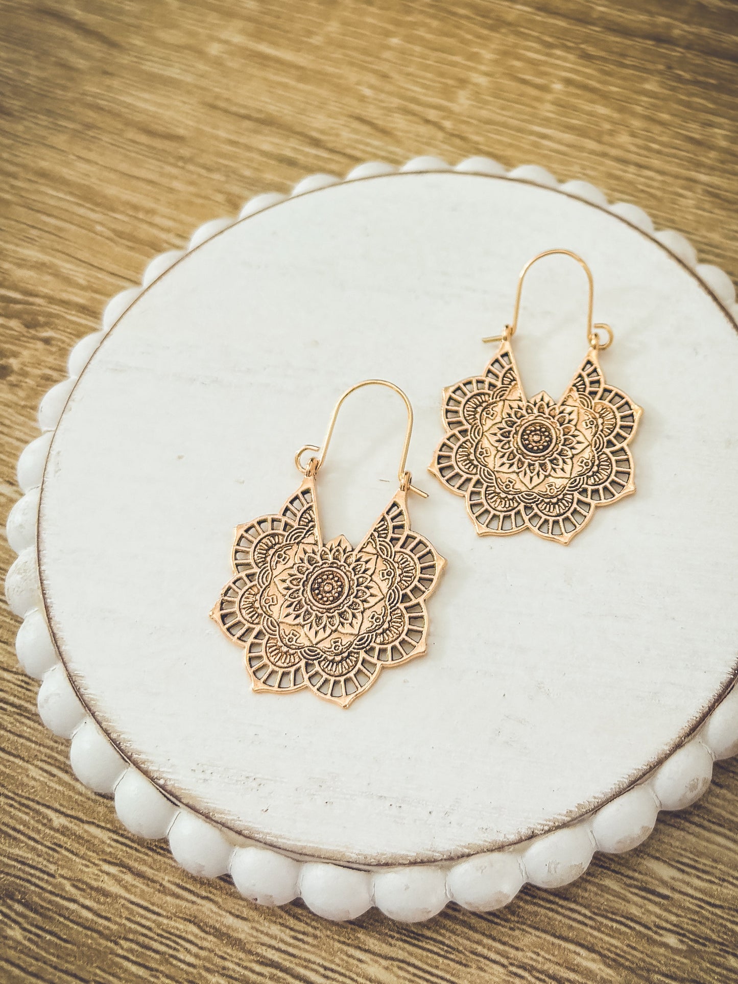 Beautiful Gold or Silver Mandala Earrings