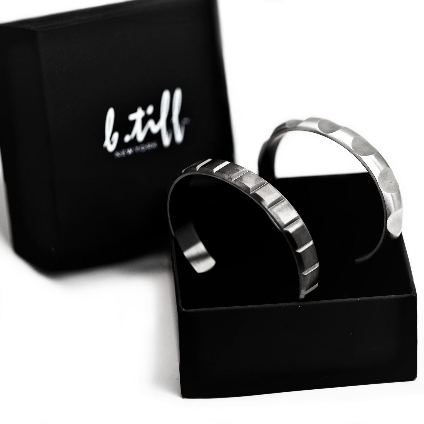BG109W B.Tiff Simplicity Circle Indent Adjustable Bangle Cuff