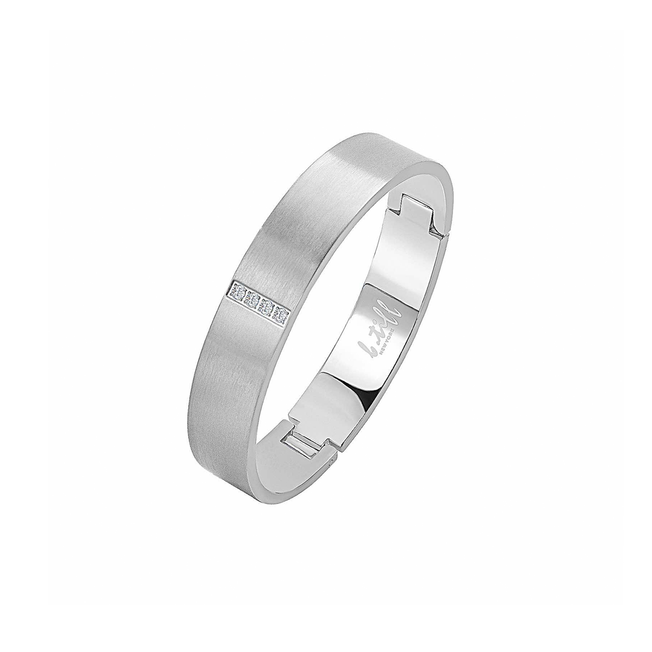BG223W B.Tiff 4-Stone Matte Wide Bangle Bracelet