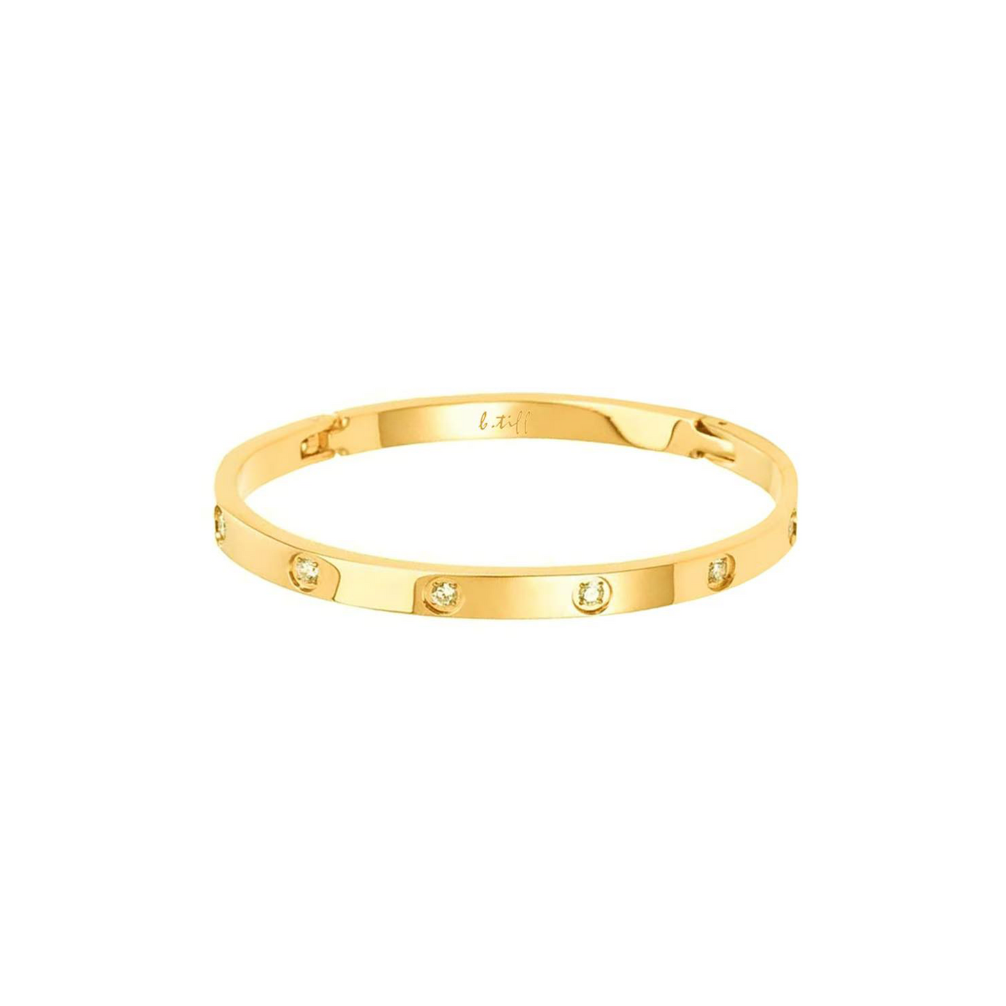 BG308GP B.Tiff 8-Stone High Polish Gold Bangle Bracelet