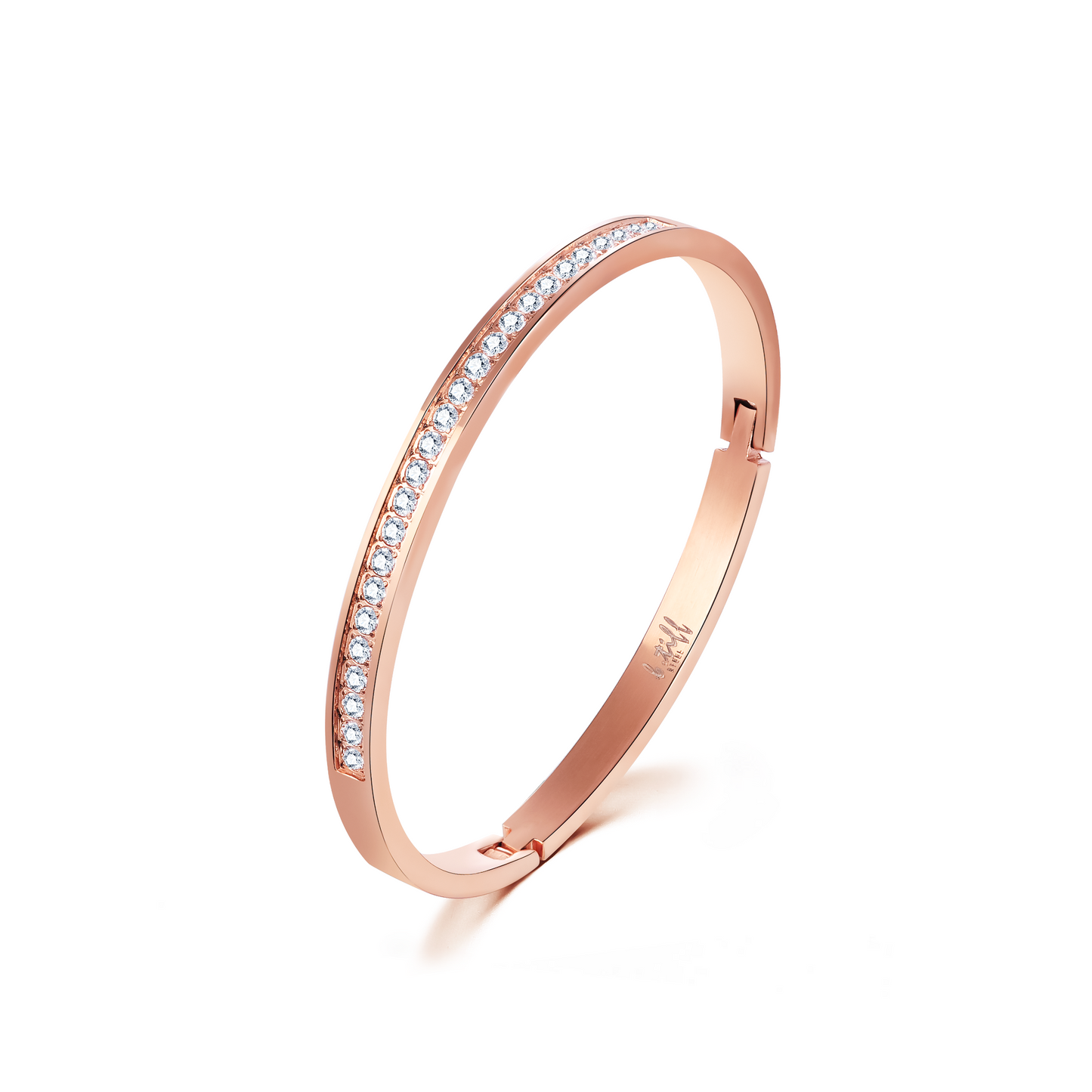 BG333RG B.Tiff Rose Gold Eternity 25 Bangle Bracelet
