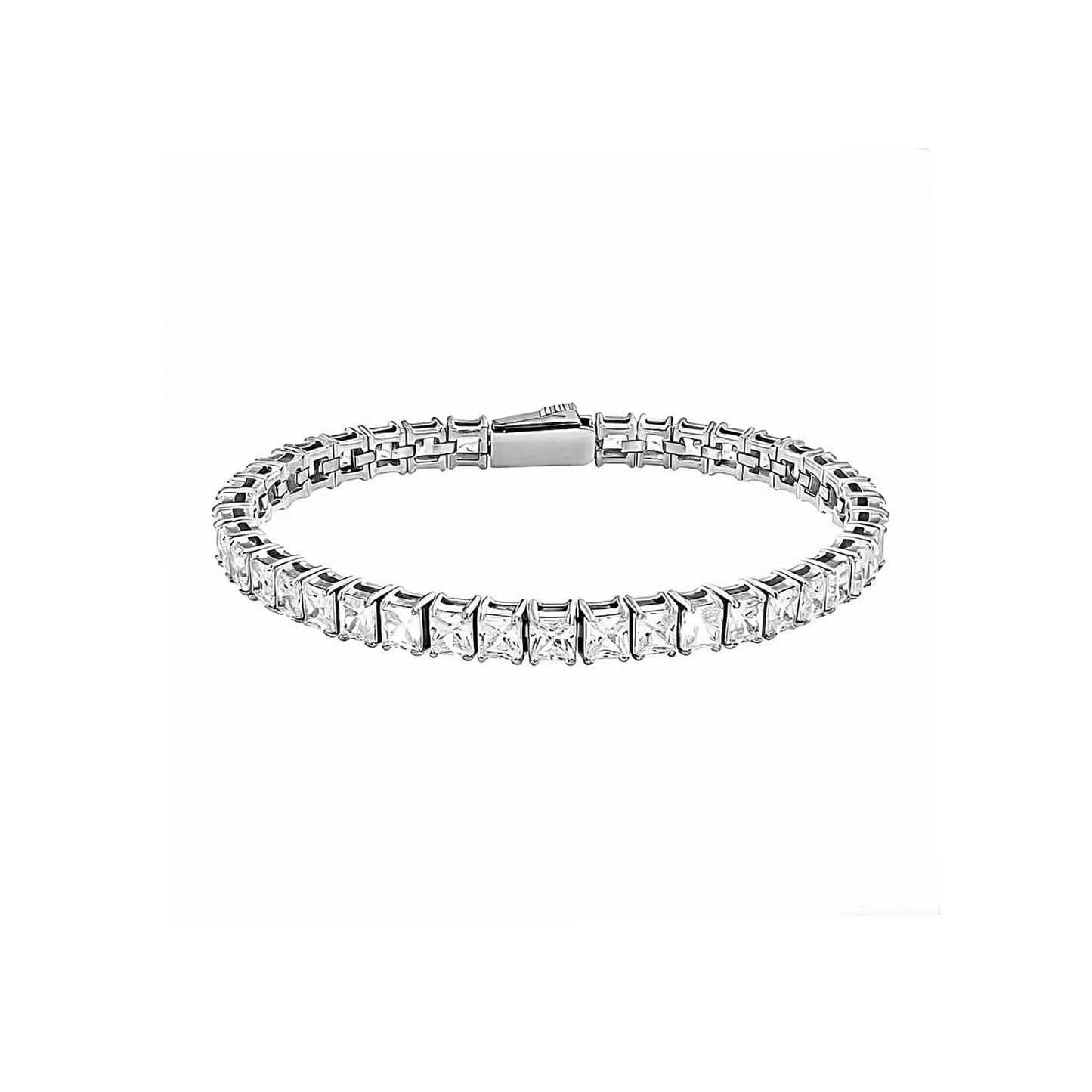 BG405W B.Tiff Princess Cut 5mm Tennis Bracelet