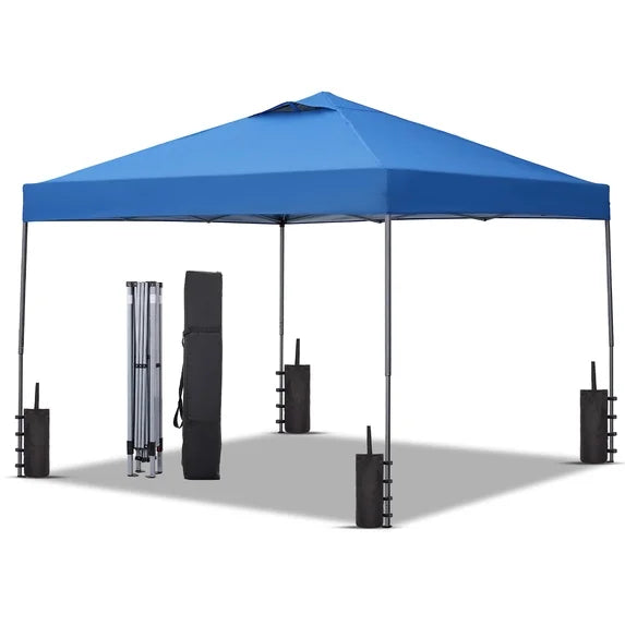 Ainfox 10 x 10 ft Pop-Up Canopy  Patio Canopy With 4 Sand bags For Patio,Garden,Party
