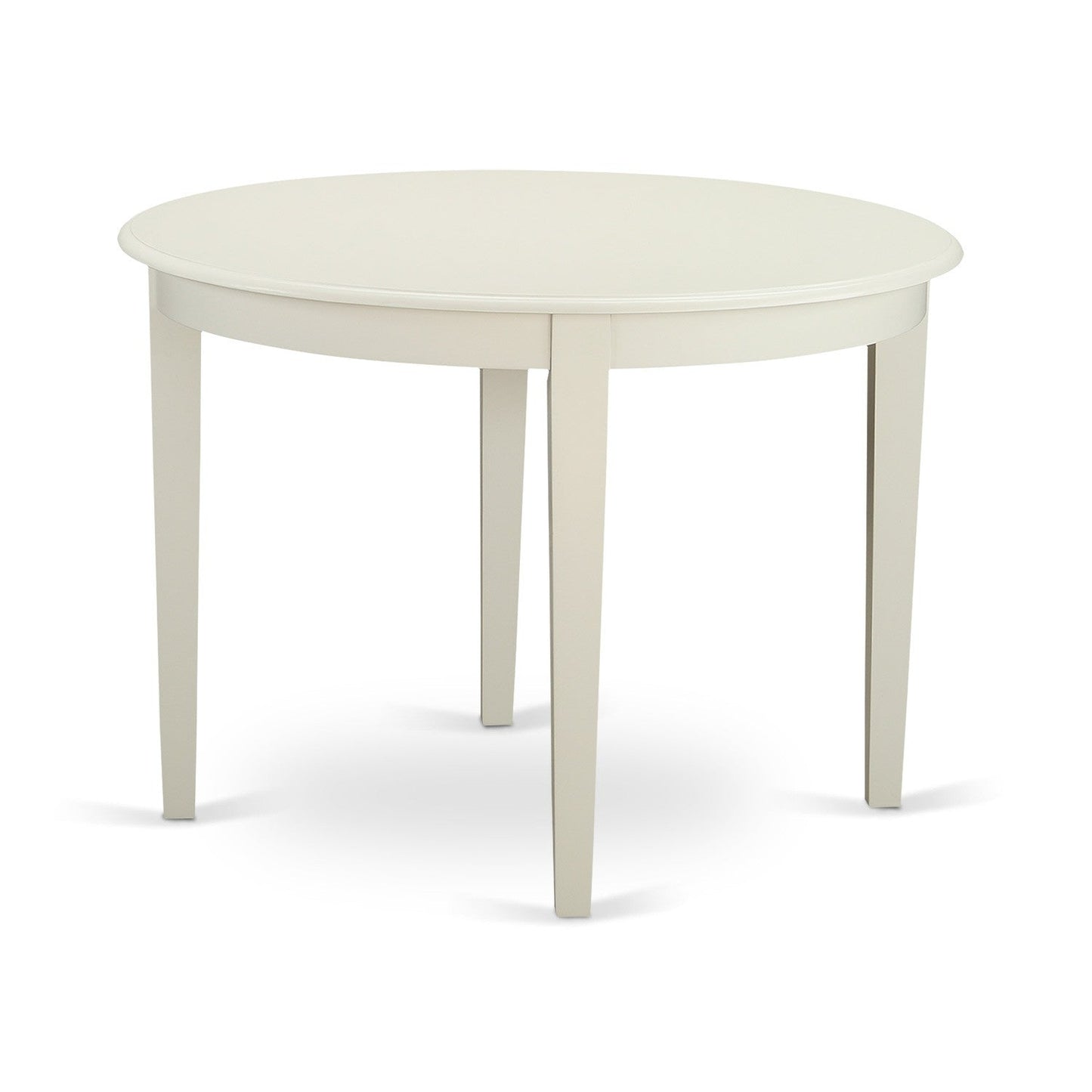 EAST WEST FURNITURE - BOVE5-WHI-15 - 5 Pc Modern Dining Table Set - 4 Baby Blue Linen Fabric Mid Century Dining Chairs with High Back and 1 Modern Dining Table - linen white Finish