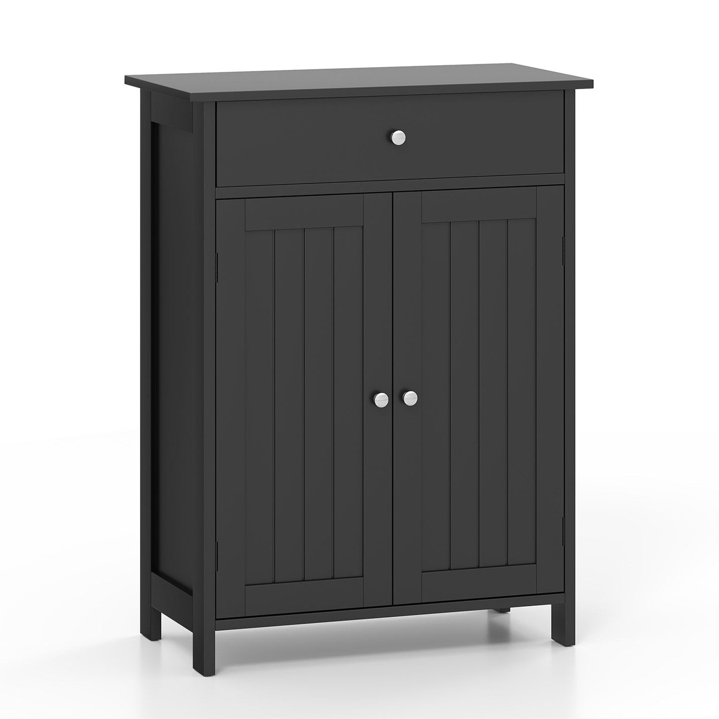 Bathroom Floor Cabinet Freestanding Storage Organizer with 2 Doors