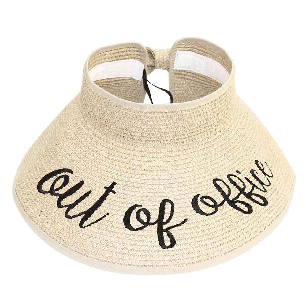 Out Of Office Message Roll Up Foldable Visor Sun Hat
