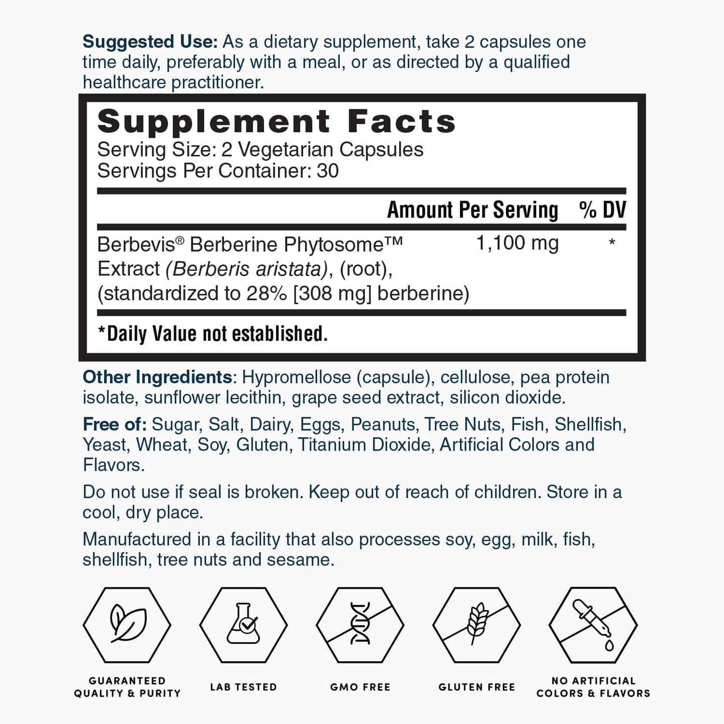Nature's Lab Gold Berbevis® Berberine Phytosome™ Extract - 60 Capsules