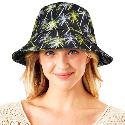 Palm Tree Printed Bucket Hat