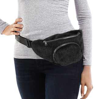 Solid Fluffy Faux Fur Sling Backpack Fanny Pack