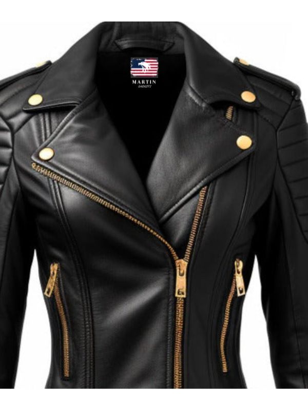 Black Leather Jacket for Women – Biker Leather Jacket