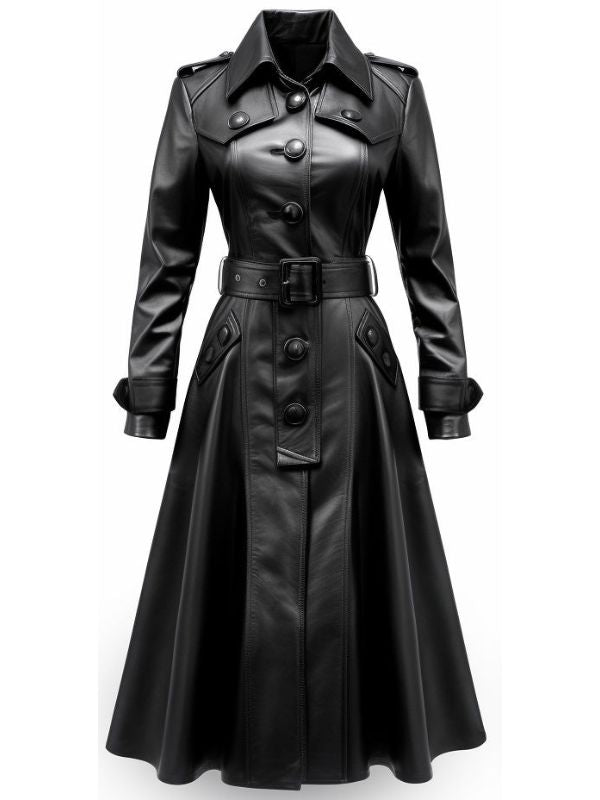 Black Leather Trench Coat – Timeless Style &amp; Modern Elegance