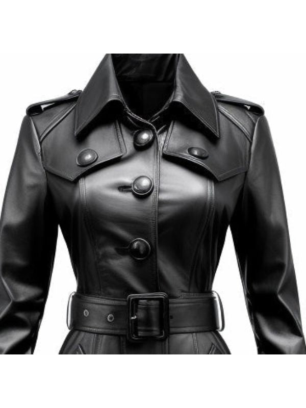 Black Leather Trench Coat – Timeless Style &amp; Modern Elegance