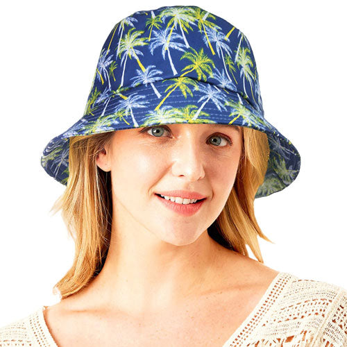 Palm Tree Printed Bucket Hat