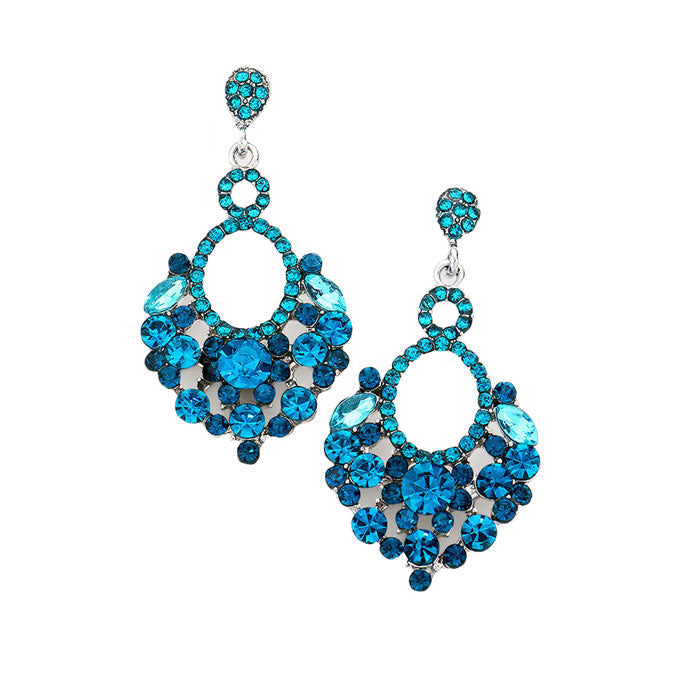 Marquise Crystal Chandelier Statement Evening Earrings