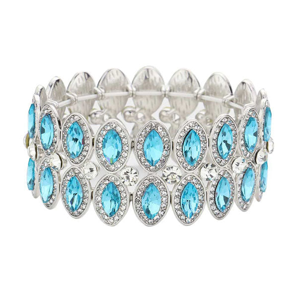 Marquise Stone Accented Stretch Evening Bracelet