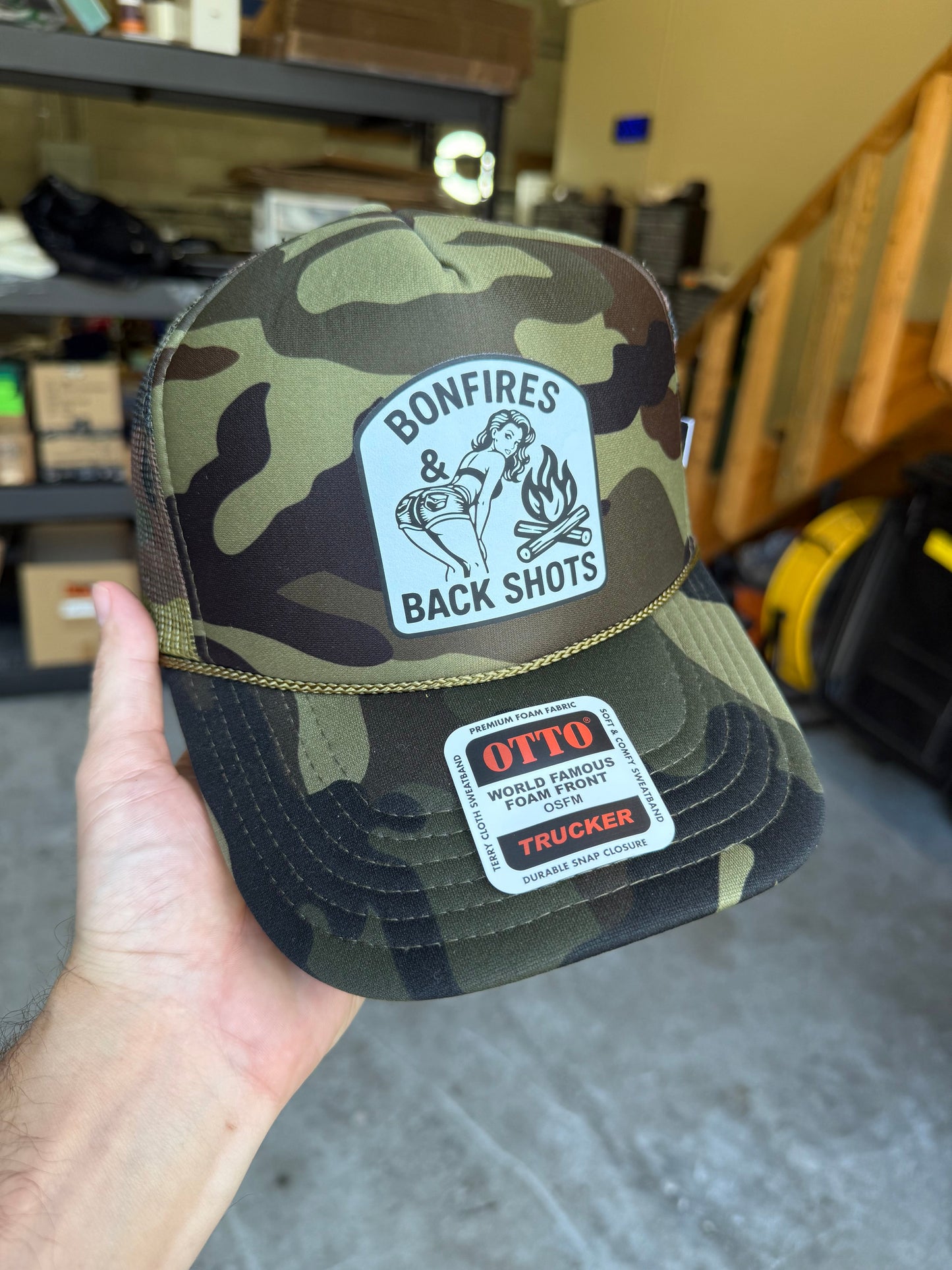 Bonfires & Back Shots Trucker Hat