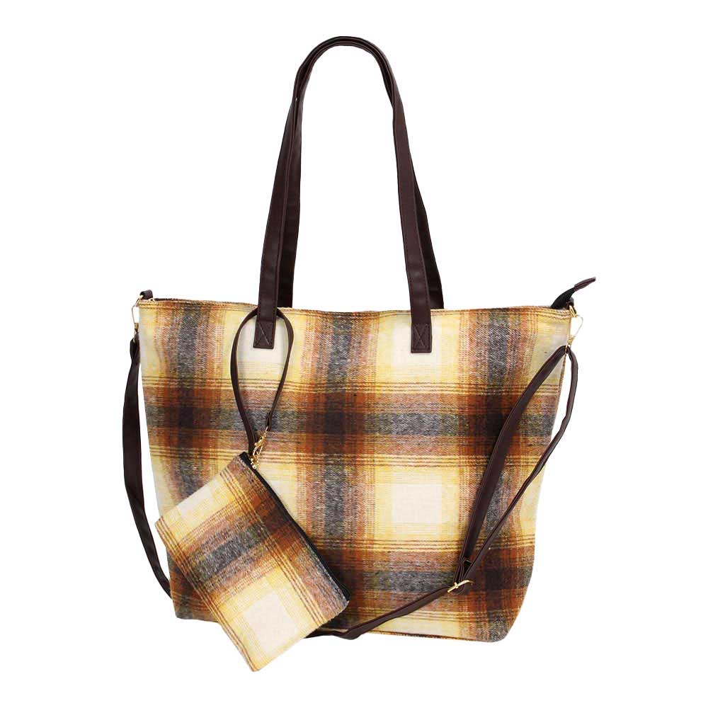 Plaid Check Weekend Tote Bag