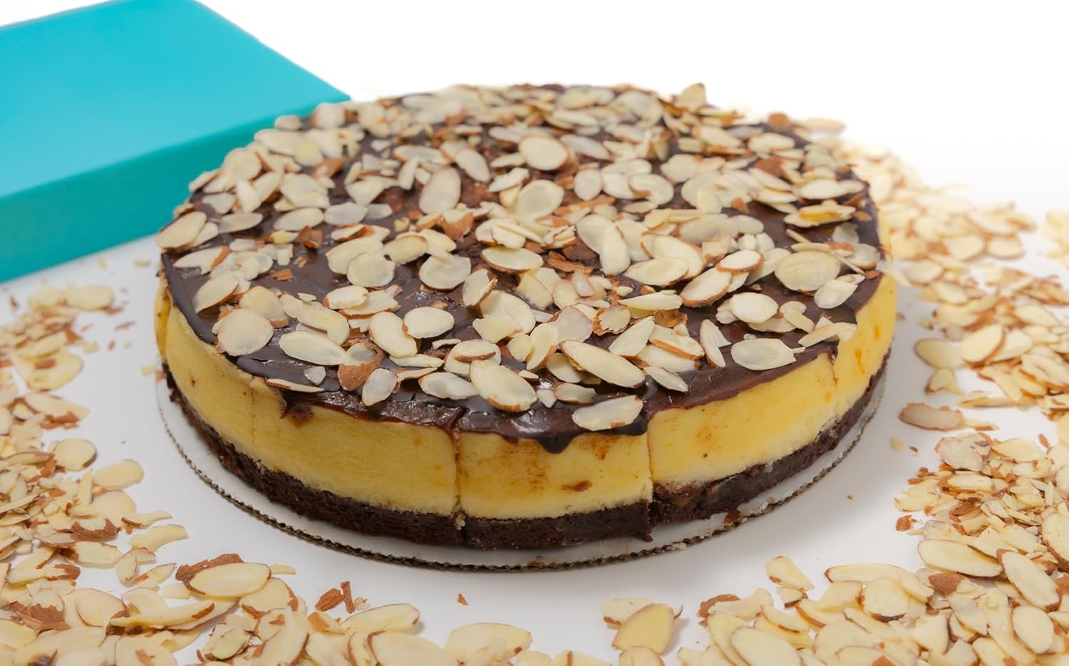 Andy Anand Fudge Brownie Cheesecake, 9-Inch, 2.8 lb – Halal, Real California Cream Cheese, No Preservatives, Birthday & Holiday Gift Box