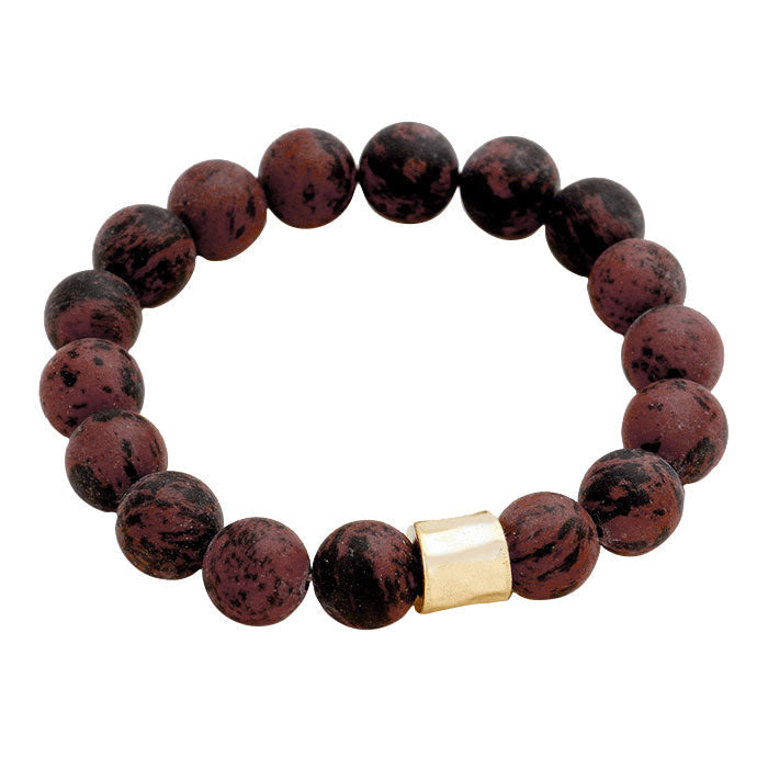 Semi precious stone beaded stretch bracelet