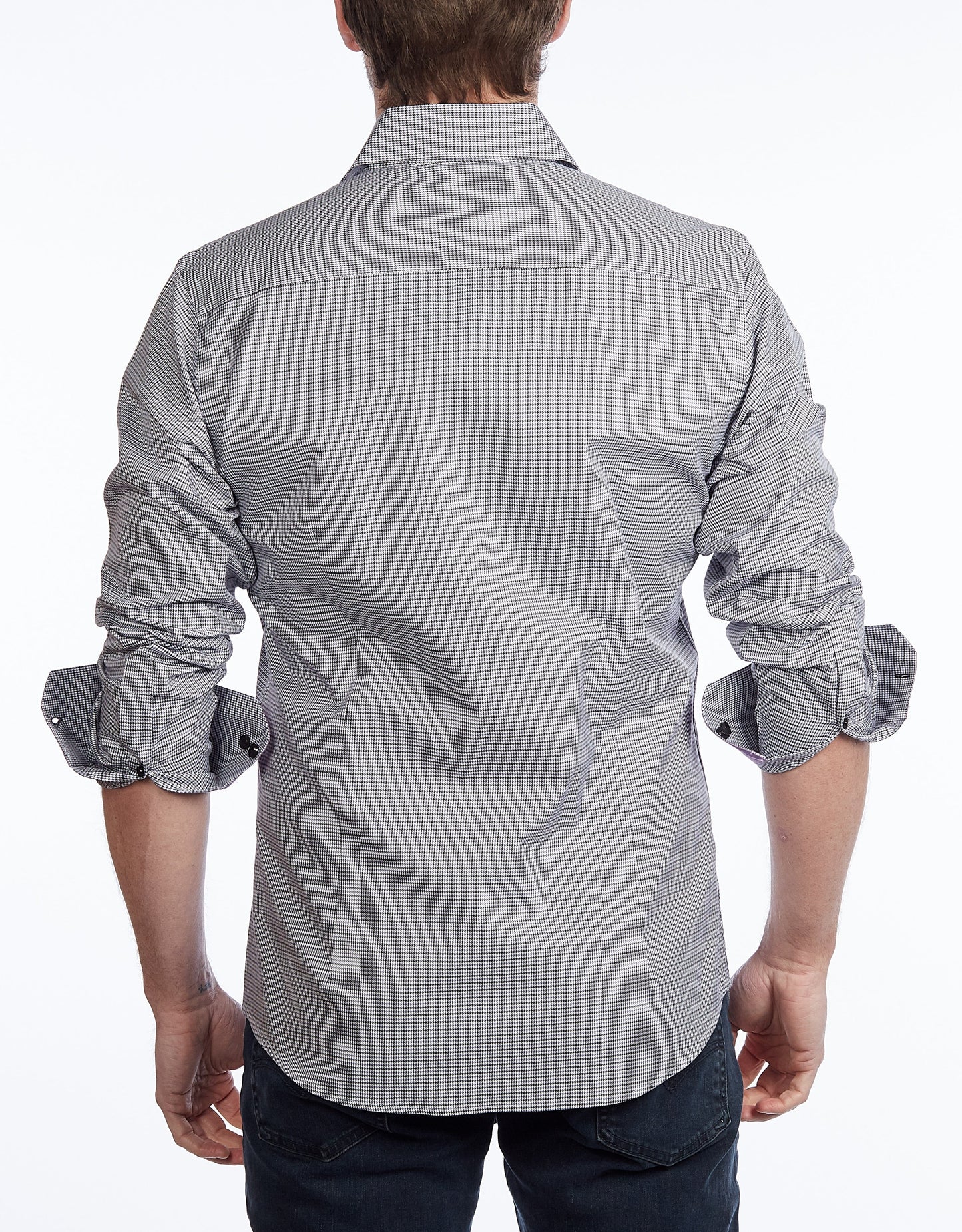 Button-Up Shirt //  - Contemporary Fit - contrast  trimming - final sale - Size Small