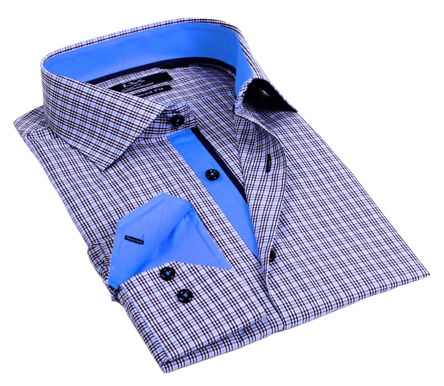 Button-Up Shirt //  - Tailored Fit - contrast  trimming - final sale - Size Small