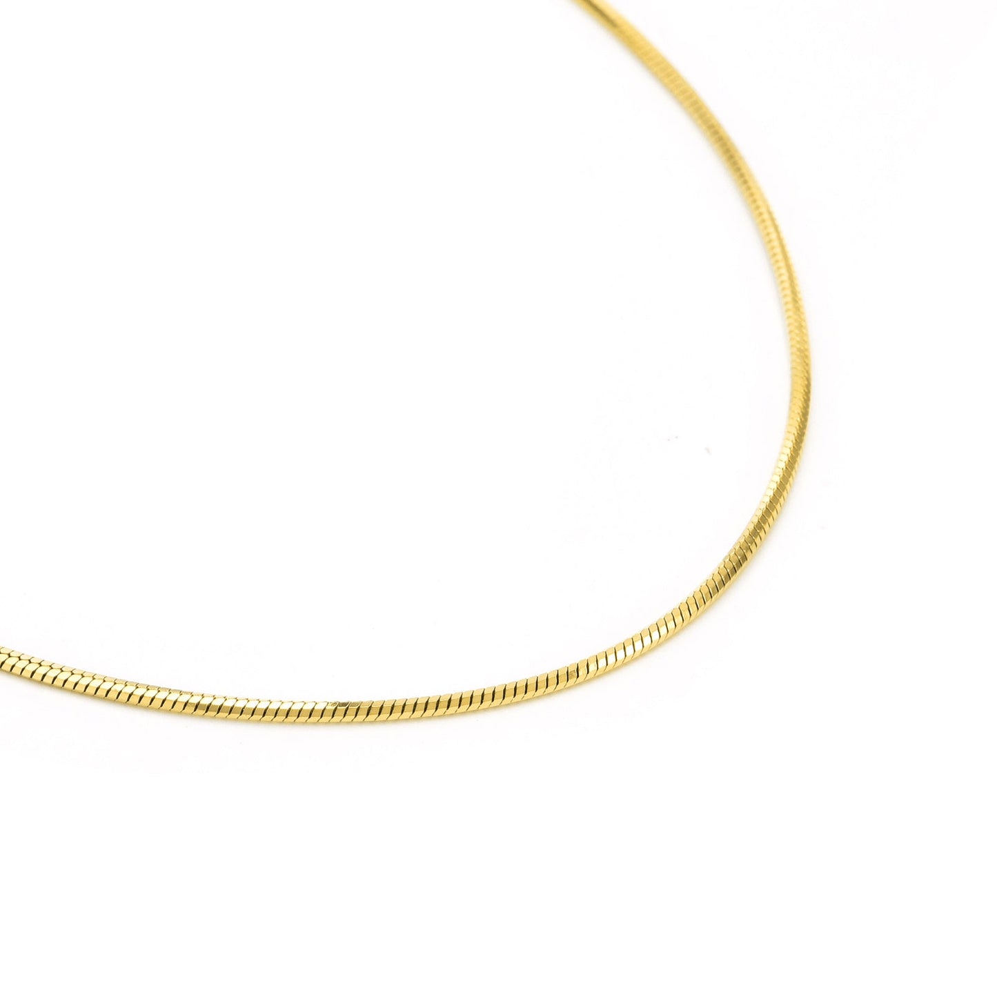C001G B.Tiff Gold Octagonal Herringbone Chain Necklace/ 1.5mm(An exclusive clasp design)