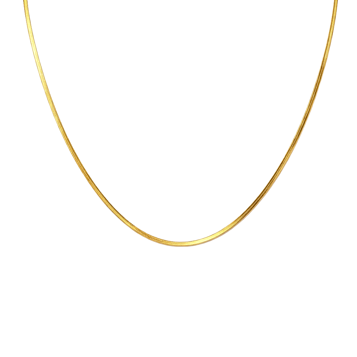 C002G B.Tiff Gold Plated Herringbone Chain Necklace/ 2mm