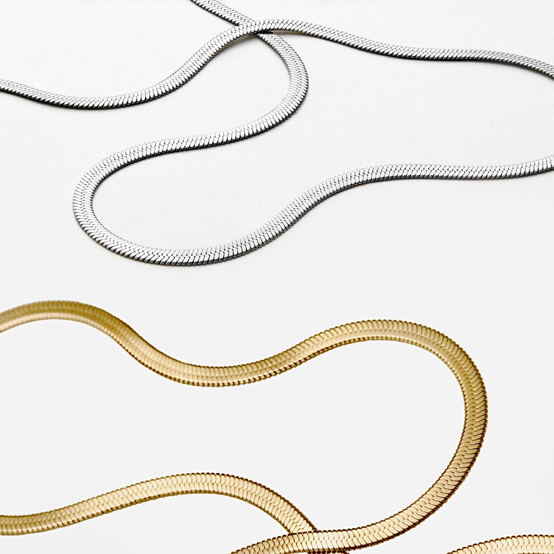 C004W B.Tiff Herringbone Chain Necklace/ 4mm