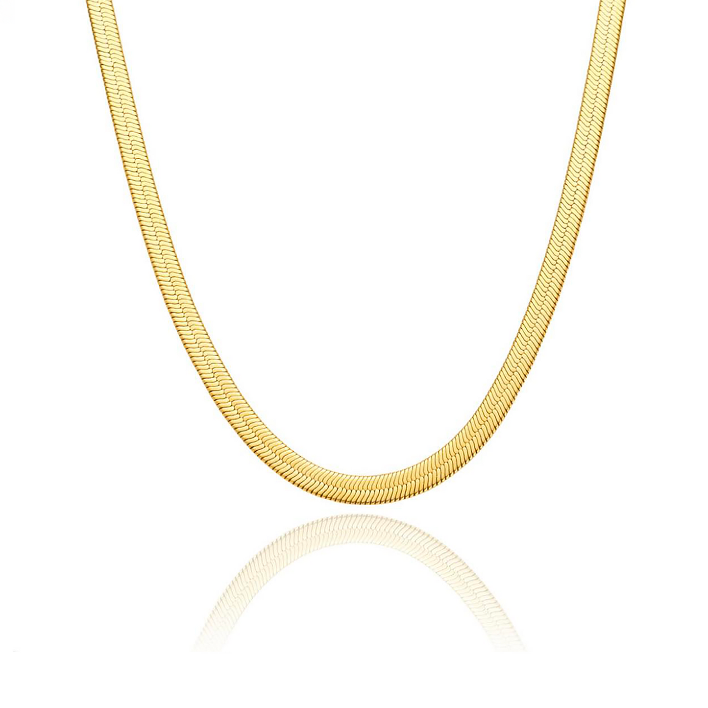 C004G B.Tiff Gold Plated Herringbone Chain Necklace/ 4mm