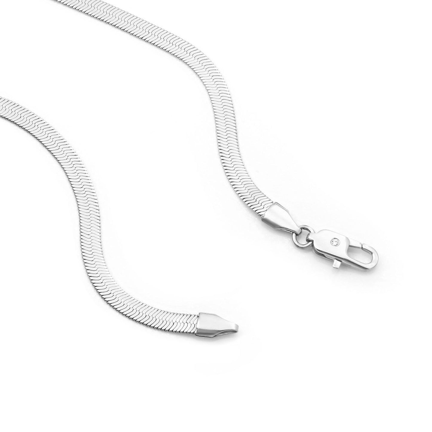 C004W B.Tiff Herringbone Chain Necklace/ 4mm