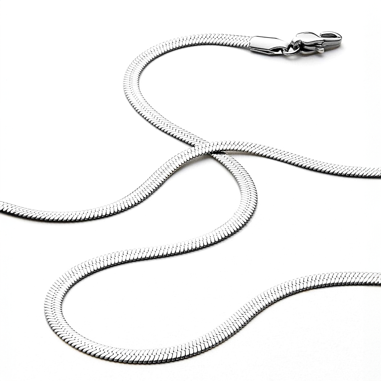 C004W B.Tiff Herringbone Chain Necklace/ 4mm