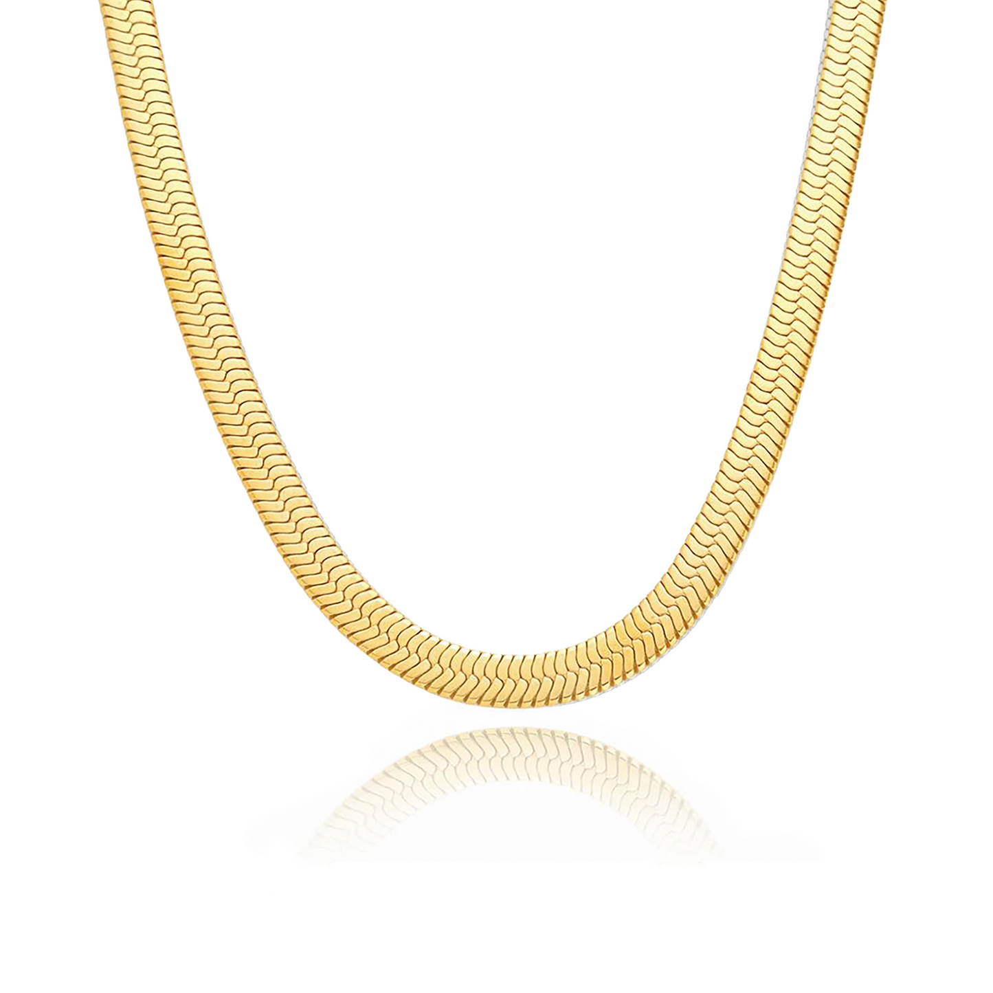 C006G B.Tiff Gold Plated Herringbone Chain Necklace/ 6mm