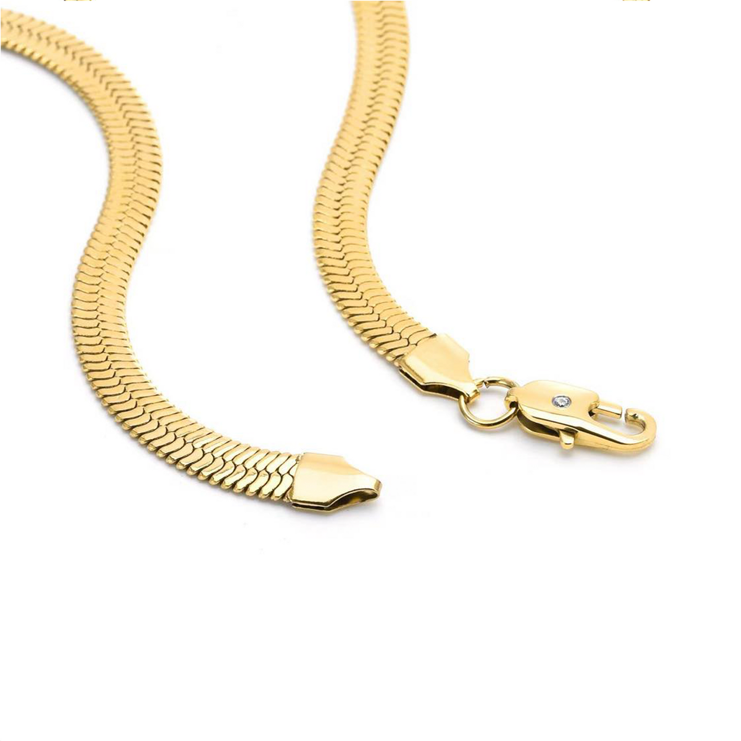 C006G B.Tiff Gold Plated Herringbone Chain Necklace/ 6mm