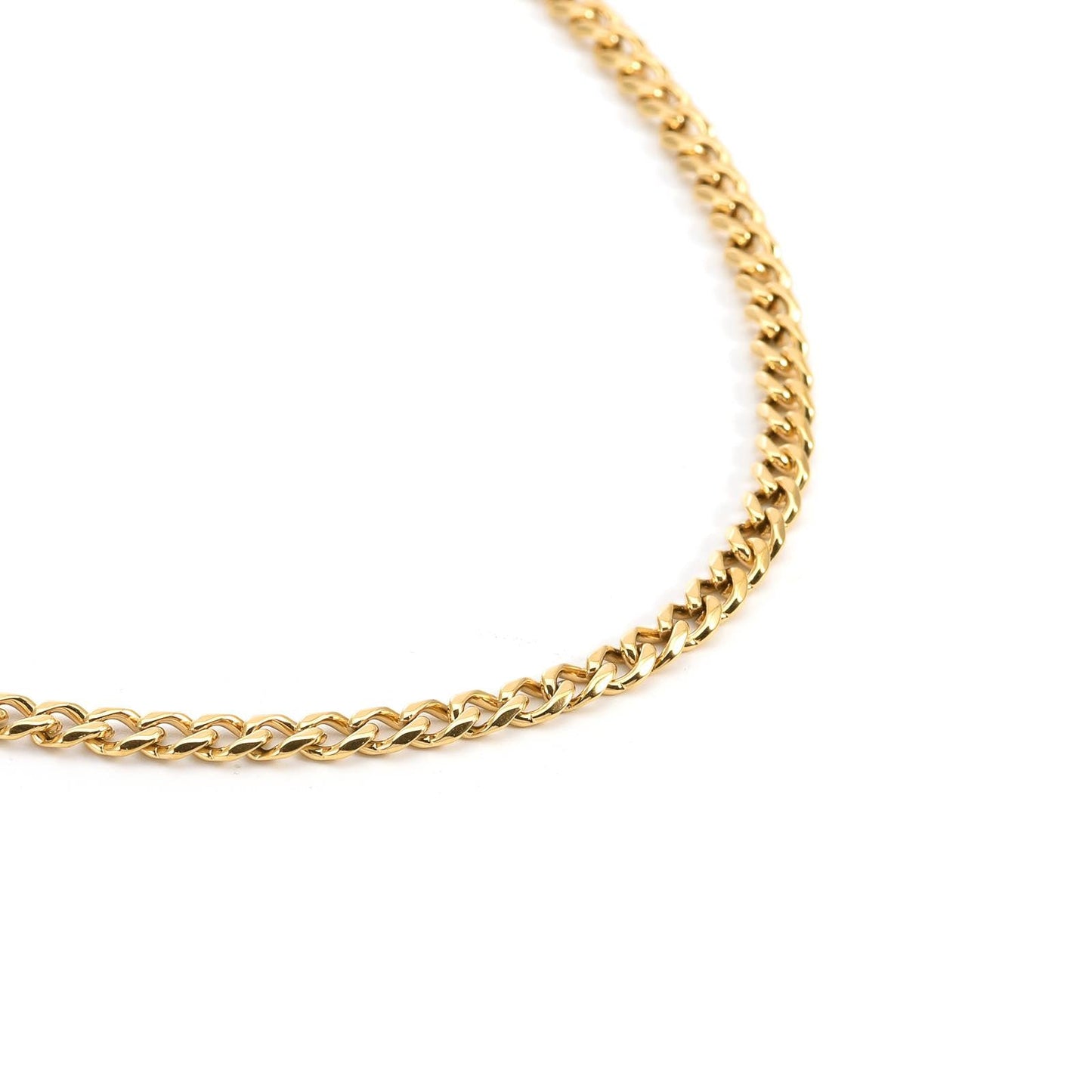 C014G B.Tiff Gold Curb Link Chain Necklace/ 4mm